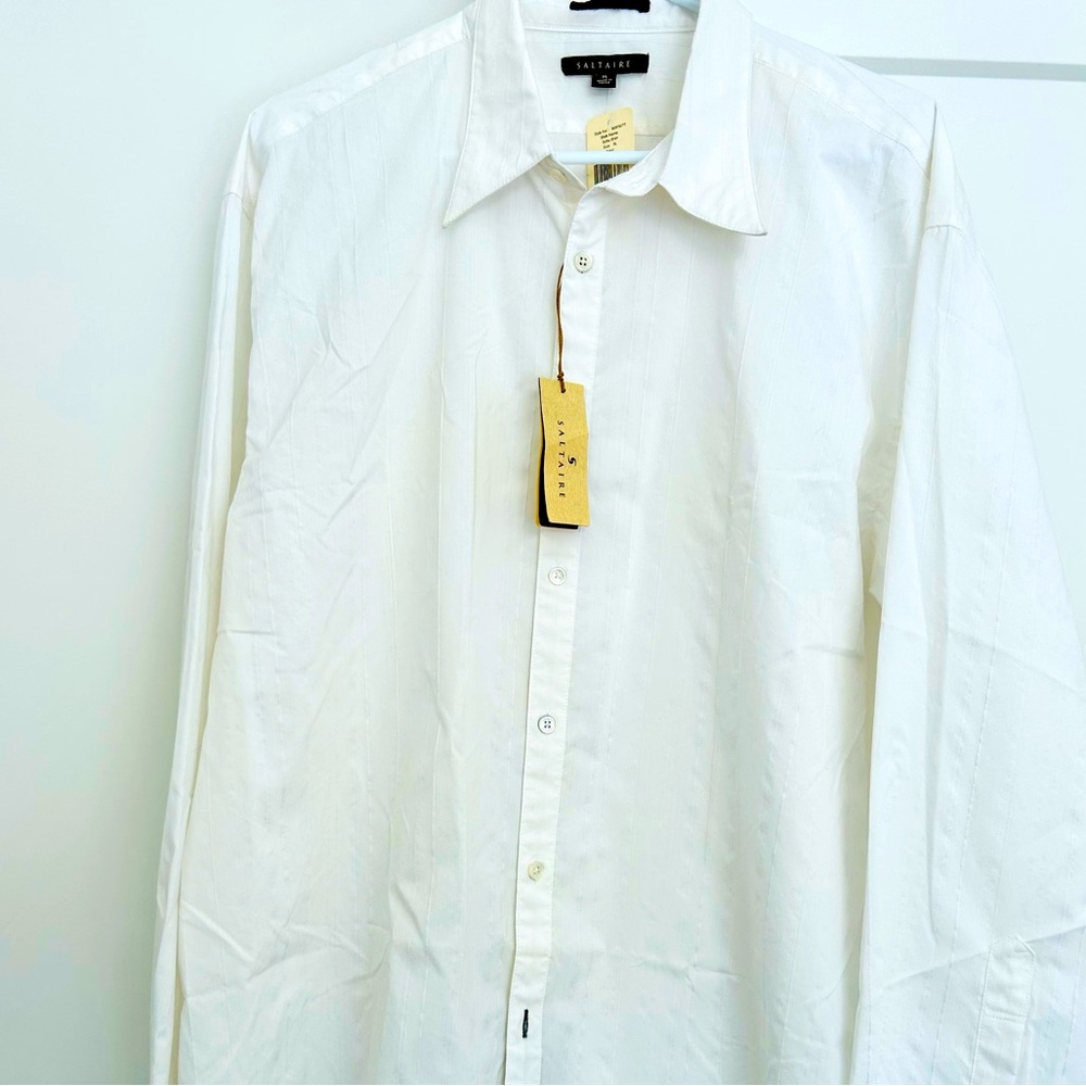NWT white Saltaire button down, XL